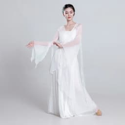 Elegant Ancient Chinese Style Dance Costume Women's Flowing Shawl Practice Suit Performance Gown Stage Outfit Folk Dance