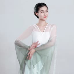 Elegant Ancient Chinese Style Dance Costume Women's Flowing Shawl Practice Suit Performance Gown Stage Outfit Folk Dance