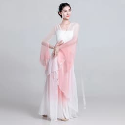 Elegant Ancient Chinese Style Dance Costume Women's Flowing Shawl Practice Suit Performance Gown Stage Outfit Folk Dance