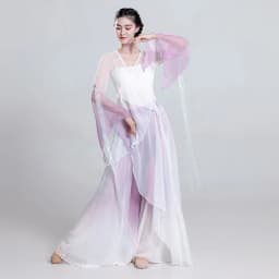 Elegant Ancient Chinese Style Dance Costume Women's Flowing Shawl Practice Suit Performance Gown Stage Outfit Folk Dance