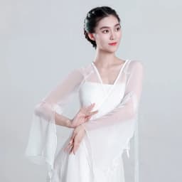 Elegant Ancient Chinese Style Dance Costume Women's Flowing Shawl Practice Suit Performance Gown Stage Outfit Folk Dance