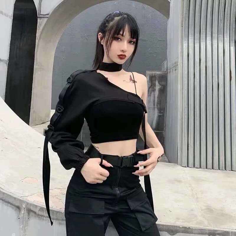 Reflective Asymmetric Short Jacket Women's Long Sleeve Arm Cover Functional Style Cool Trendy Half-length Cover up