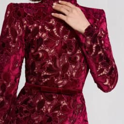 Autumn Winter Asymmetric Long Sleeve Evening Gown Women's Fashion New 2025 Middle East Independent Station Floral Embroidery
