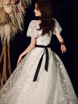 Ele White Evening Gown for Adult Ceremony Student Performance Host Princ Skirt Long Dr Luxury Celebration Ball Dr