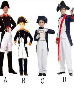 Napoleon Costume Children's Stage Performance loween Parent-Child Relationip Outfit Polyester Spandex Traditional Ethnic...