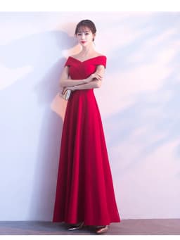 Ele Long One-oulder Wedding Dr for Bridal Banquet Evening Gown Floor-Length Dr Zipper Sle Cotton Fabric