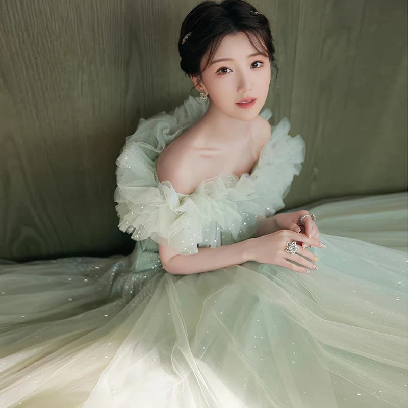 Ele een Evening Gown for Women High-End Luxury Fairy T Performance Host Dr Korean Sle Floral Mid-Waist Slim Fit