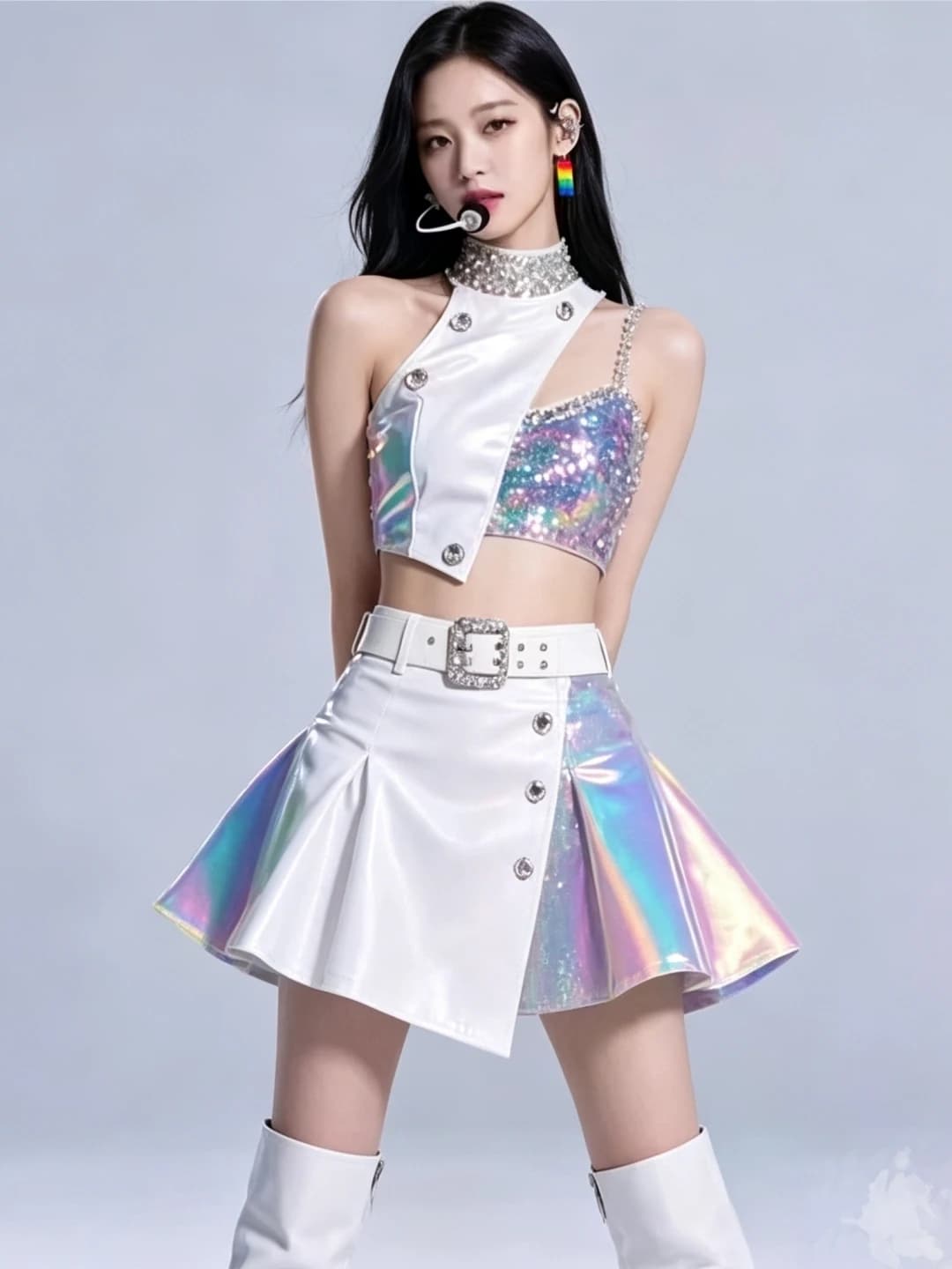 White Kpop Female Group Dance Performance Costume Jazz Stage Bar Gogo Show Outfit Singing Uniform Chinese Manufacturer