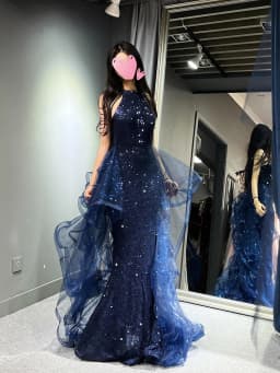 Elegant Evening Gown Neck Hanging Fish Tail Banquet Art Exam Student Day Adult Ceremony Slimming High Waist Zipper Style