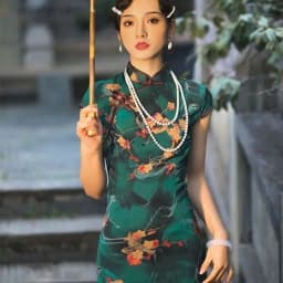 2025 New Version Improved Chinese Qipao Dress for Women Silk Material Thickened Spring Season Wedding Dress Ladies Frock