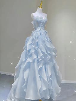 Ele Blue Evening Gown Women's High-End Host Ball Lightweight Luxury Adult Ceremony Super Fairy T Sound Music Exam