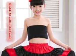 Children's Dance Skirt Outfit Bull Dance Half Skirt Performance Costume Girls' Big Swing Skirt Ethnic Stage Clothing