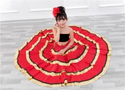 Children's Dance Skirt Outfit Bull Dance Half Skirt Performance Costume Girls' Big Swing Skirt Ethnic Stage Clothing