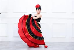 Children's Dance Skirt Outfit Bull Dance Half Skirt Performance Costume Girls' Big Swing Skirt Ethnic Stage Clothing
