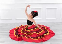Children's Dance Skirt Outfit Bull Dance Half Skirt Performance Costume Girls' Big Swing Skirt Ethnic Stage Clothing