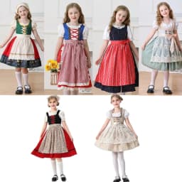 Children's Bavarian Farmhouse Style Munich Beer Festival Dress Girls Country Fashion Traditional Chinese Ethnic Stage Costume