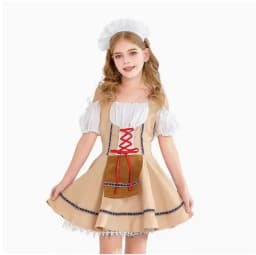 Children's Bavarian Farmhouse Style Munich Beer Festival Dress Girls Country Fashion Traditional Chinese Ethnic Stage Costume