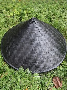 Black Bamboo Woven Sun Protection Hat Martial Arts Style Dance Performance Props Unisex Ancient Chinese Hero Hat