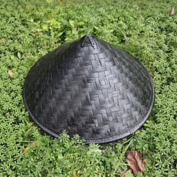 Black Bamboo Woven Sun Protection Hat Martial Arts Style Dance Performance Props Unisex Ancient Chinese Hero Hat