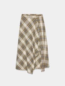High Waist Asymmetric Plaid Midi Skirt Spring Collection New Arrival Elite Style ZA2026 Women's Fashion Ethnic Costume