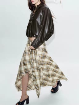 High Waist Asymmetric Plaid Midi Skirt Spring Collection New Arrival Elite Style ZA2026 Women's Fashion Ethnic Costume