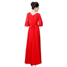 Elegant Long Chorus Performance Dress Women's Gown Stage Host Conductor Evening Gown plus Size Banquet Command Performance