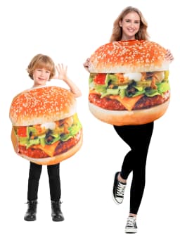 Creative Halloween Family Matching Costumes Children's Activity Nursery Food Burger Fries Stage Performance Clothes