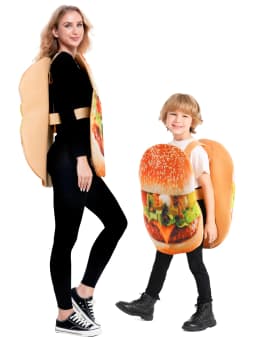 Creative Halloween Family Matching Costumes Children's Activity Nursery Food Burger Fries Stage Performance Clothes
