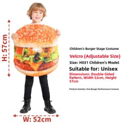 Creative Halloween Family Matching Costumes Children's Activity Nursery Food Burger Fries Stage Performance Clothes