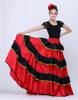 Flamenco Bullfight Dance Skirt Large Swinging Belly Dance Costume Stage Performance Ensemble Women's Ethnic Fashion