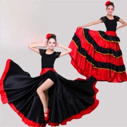Flamenco Bullfight Dance Skirt Large Swinging Belly Dance Costume Stage Performance Ensemble Women's Ethnic Fashion