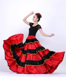 Flamenco Bullfight Dance Skirt Large Swinging Belly Dance Costume Stage Performance Ensemble Women's Ethnic Fashion