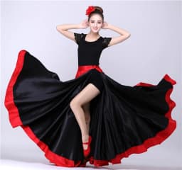 Flamenco Bullfight Dance Skirt Large Swinging Belly Dance Costume Stage Performance Ensemble Women's Ethnic Fashion