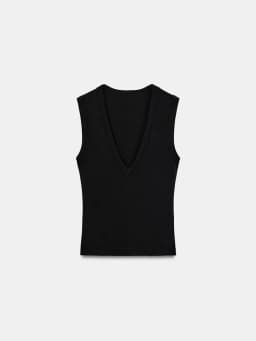 Elegant Sleeveless V-Neck T-Shirt ZA2026 Summer New Women's Fashion Slim Fit Versatile Simple Design Multiple Color Options