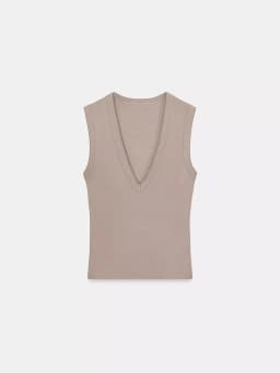 Elegant Sleeveless V-Neck T-Shirt ZA2026 Summer New Women's Fashion Slim Fit Versatile Simple Design Multiple Color Options
