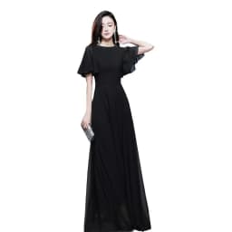 Elegant plus Size Black Evening Gown Women's Dress Conceals Belly for Banquet Slimming Aesthetic High Waist Wedding Dress