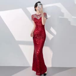 Champagne Color Evening Gown 2026 New Style Banquet Elegance Luxury Small Audience Host Adult Ceremony Sequin Fish Tail Skirt...