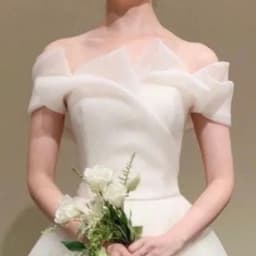 Elegant One-Shoulder Wedding Dress Lightweight Bridal Gown with Fine Netting Korean Style for Small Brides High Quality Suita...