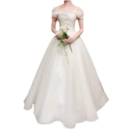 Elegant One-Shoulder Wedding Dress Lightweight Bridal Gown with Fine Netting Korean Style for Small Brides High Quality Suita...