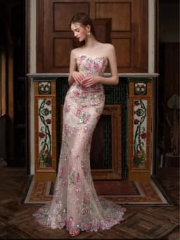 Elegant Fish Tail Evening Dress 2026 New Luxury Floral Engagement Robe Women Hostess Strapless Gown with Zipper for Party Wed...