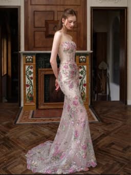 Elegant Fish Tail Evening Dress 2026 New Luxury Floral Engagement Robe Women Hostess Strapless Gown with Zipper for Party Wed...