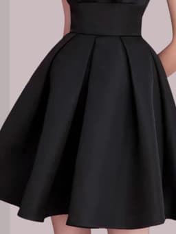 Elegant Satin Shoulder Double-Breasted Short Dress Hepburn Style Little Black Dress Party Outfit Sister Matching Evening Gown