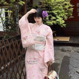 New Long Kimono Dress Women's Style Improved Version Fireworks Conference Bathrobe Set Light Blue Traditional Japanese Costume