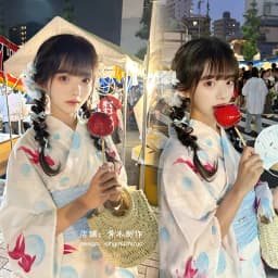 New Long Kimono Dress Women's Style Improved Version Fireworks Conference Bathrobe Set Light Blue Traditional Japanese Costume
