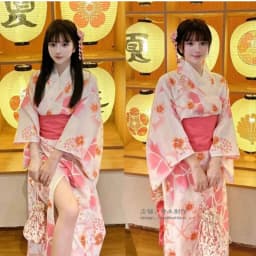 New Long Kimono Dress Women's Style Improved Version Fireworks Conference Bathrobe Set Light Blue Traditional Japanese Costume