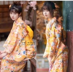 New Style Women's Kimono Japanese Style Improved Kimono Bathrobe Fairy Girl Travel Photography Kimono Daily Occasion Autumn S...