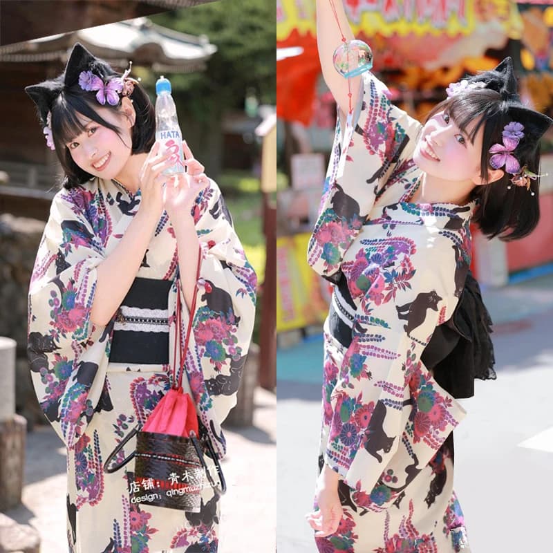 New Style Women's Kimono Japanese Style Improved Kimono Bathrobe Fairy Girl Travel Photography Kimono Daily Occasion Autumn S...
