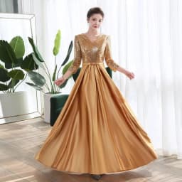 Ele Women's Performance Outfit Student Poem Recitation Evening Gown Red Song Cetition Host Conductor orm Bling Mat...