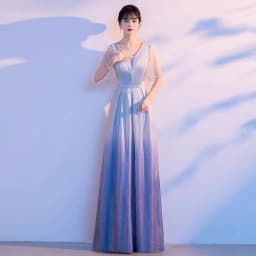 Ele Women's Performance Outfit Student Poem Recitation Evening Gown Red Song Cetition Host Conductor orm Bling Mat...