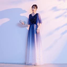 Ele Women's Performance Outfit Student Poem Recitation Evening Gown Red Song Cetition Host Conductor orm Bling Mat...